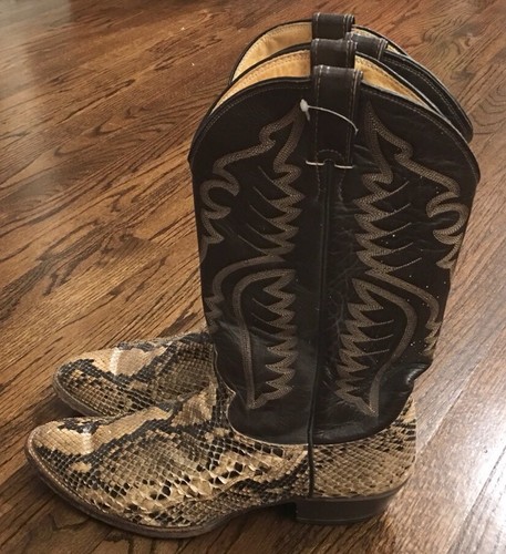 justin snakeskin cowboy boots